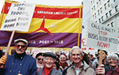 Lincoln Brigade vets marching against the gulf war