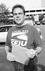 Ian Arnold walking the streets