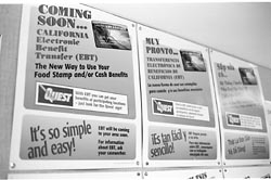 poster advertising EBT card in several languages