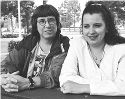 Kathy Garcia sitting next to Mary Shaw