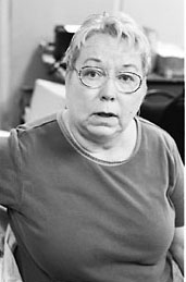 Carol Walker looking alarmed