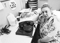 social worker looking pensive