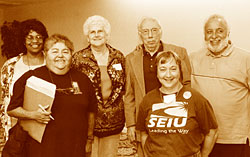 Group o retiree organizers at union meeting