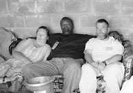 Consumers at the center sitting on a couch