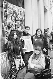 Local 535 member Amy Dooha-Chambers with her family demonstrating against the war