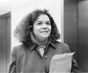 Terrie Mesa holding a file in her hands