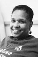 Photo of Sharon Buckner wearing a SEIU shirt